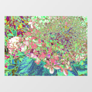 Elegant Koraal en Chartreuse Limelight Hydrangea Raamsticker