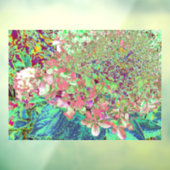 Elegant Koraal en Chartreuse Limelight Hydrangea Raamsticker (Vel 3)