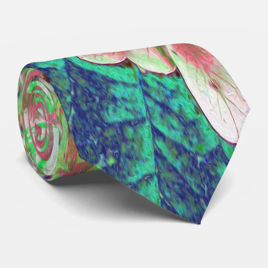 Elegant Koraal en Chartreuse Limelight Hydrangea Stropdas (Opgerold)