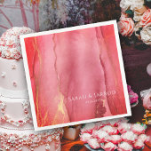 Elegant koraal roze Abstract bruiloft Servet