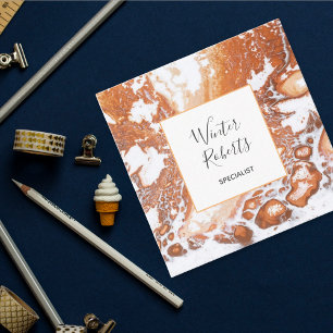 Elegant koraal wit lijst marmer professional vierkante visitekaartje