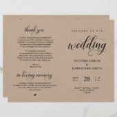 Élégant Kraft Brown, Cérémonie de Mer Programme pl (Devant / Derrière)