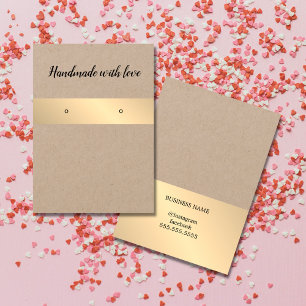 Elégant Kraft Golden Stripe Earring Card