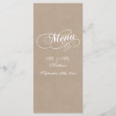 Elegant Kraft Mariage Menu Modèles (Dos)