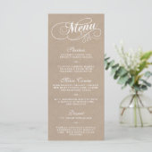 Elegant Kraft Mariage Menu Modèles (Debout devant)