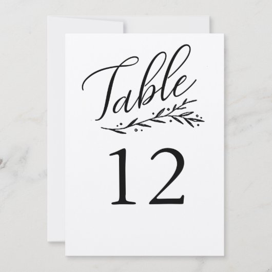 Elegant Kraft Mariage Numéro de table Modèles (Devant)