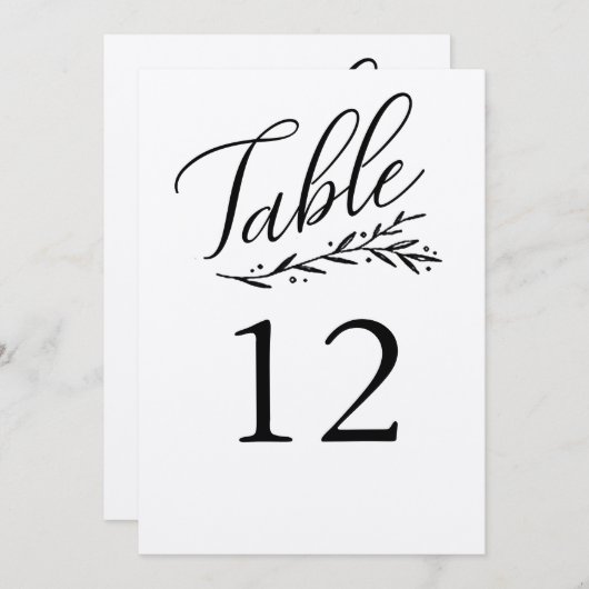 Elegant Kraft Mariage Numéro de table Modèles (Devant / Derrière)