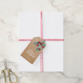 Elegant Kraft Merry kerrode kerstaries Cadeaulabel (Met Touw)