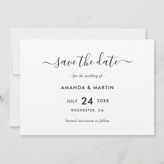 Elegant Kraft Paper Wedding Save The Date (Voorkant)