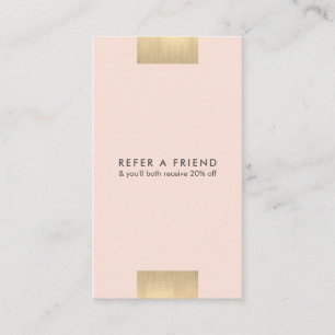 Elegant Kraft Printed Gold Blush Referral Verticaa Visitekaartje