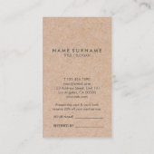 Elegant Kraft Printed Gold Blush Referral Verticaa Visitekaartje (Achterkant)