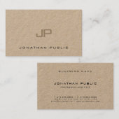 Elegant Kraft Simple Moderne Design Artistic Plain Visitekaartje (Voorkant / Achterkant)