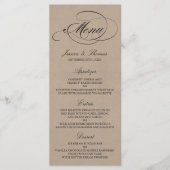 Elegant Kraft Wedding Menu Sjablonen (Voorkant)