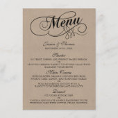 Elegant Kraft Wedding Menu Sjablonen (Voorkant)