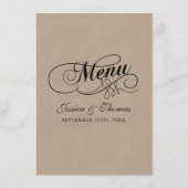 Elegant Kraft Wedding Menu Sjablonen (Achterkant)