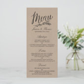 Elegant Kraft Wedding Menu Sjablonen (Staand voorkant)
