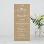 Elegant Kraft Wedding Menu Sjablonen (Staand voorkant)