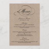 Elegant Kraft Wedding Menu Sjablonen (Voorkant)