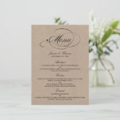 Elegant Kraft Wedding Menu Sjablonen (Staand voorkant)