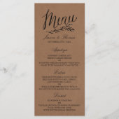 Elegant Kraft Wedding Menu Sjablonen (Voorkant)