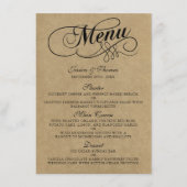 Elegant Kraft Wedding Menu Sjablonen (Voorkant)