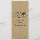 Elegant Kraft Wedding Menu Sjablonen (Achterkant)