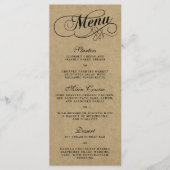 Elegant Kraft Wedding Menu Sjablonen (Voorkant)