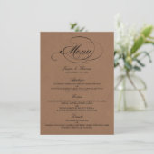 Elegant Kraft Wedding Menu Sjablonen (Staand voorkant)