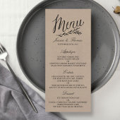 Elegant Kraft Wedding Menu Sjablonen