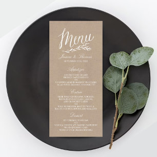 Elegant Kraft Wedding Menu Sjablonen