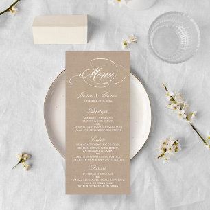 Elegant Kraft Wedding Menu Sjablonen