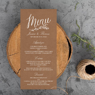 Elegant Kraft Wedding Menu Sjablonen