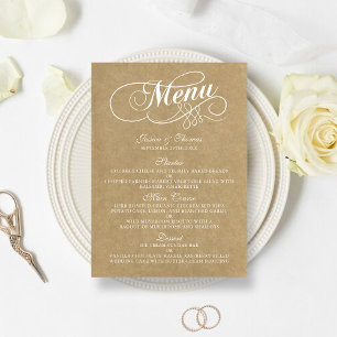 Elegant Kraft Wedding Menu Sjablonen