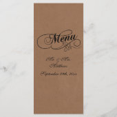 Elegant Kraft Wedding Menu Sjablonen (Achterkant)