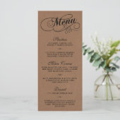 Elegant Kraft Wedding Menu Sjablonen (Staand voorkant)