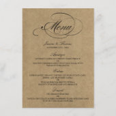 Elegant Kraft Wedding Menu Sjablonen (Voorkant)