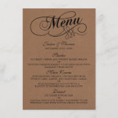 Elegant Kraft Wedding Menu Sjablonen (Voorkant)