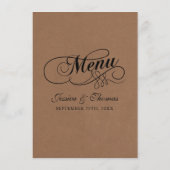 Elegant Kraft Wedding Menu Sjablonen (Achterkant)