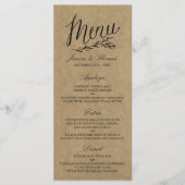 Elegant Kraft Wedding Menu Sjablonen (Voorkant)