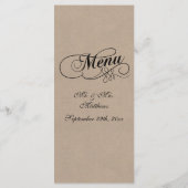 Elegant Kraft Wedding Menu Sjablonen (Achterkant)