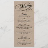 Elegant Kraft Wedding Menu Sjablonen (Voorkant)