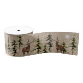 Elegant Kraft Winter Woodland Spruce Reindeer 3" Grosgrain Lint (Spoel)