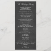 Elegant krijtbord filigraan bruiloft programma (Achterkant)