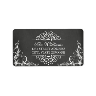 Elegant Krijtbord Spiraal Kerst Adreslabel Etiket