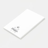 Elegant Kroon Grijs Monogram & Naam Post-it® Notes (Schuin)
