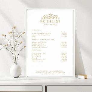 Elegant Kroon Logo Witte Salon Prijslijst Poster