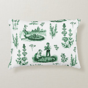 Elegant  Kruiden Tuin Sage Groen Toile Accent Kussen