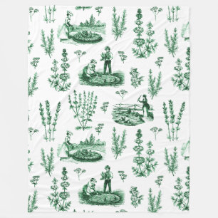 Elegant Kruiden Tuin Sage Groen Toile Fleece Deken