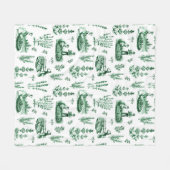 Elegant Kruiden Tuin Sage Groen Toile Fleece Deken (Voorkant (Horizontaal))