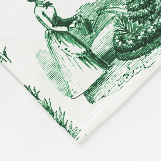 Elegant Kruiden Tuin Sage Groen Toile Fleece Deken (Hoek)